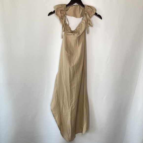 PrettyLittleThing Stone Strappy Cut Out Knotted Skirt Midaxi Dress Size 2 - Picture 13 of 15